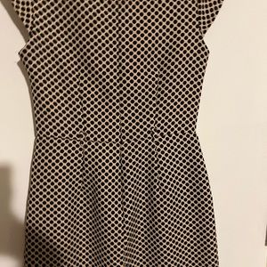 Tan with Black Dots Dress with pockets and belt loops